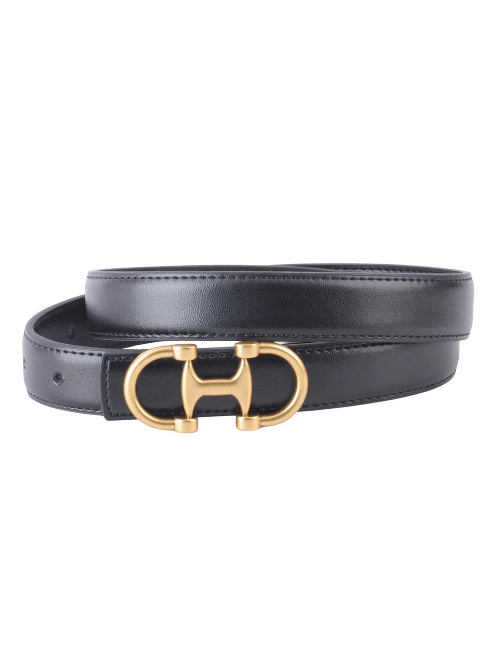 Most Wanted USA Horsebit Buckle Black Napa Leather Belt